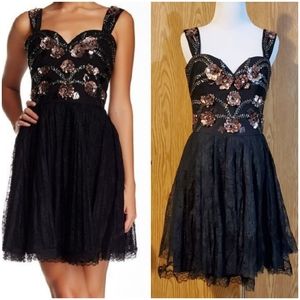 Marchesa Notte cocktail/Homecoming/formal dress sequin/lace size 4
